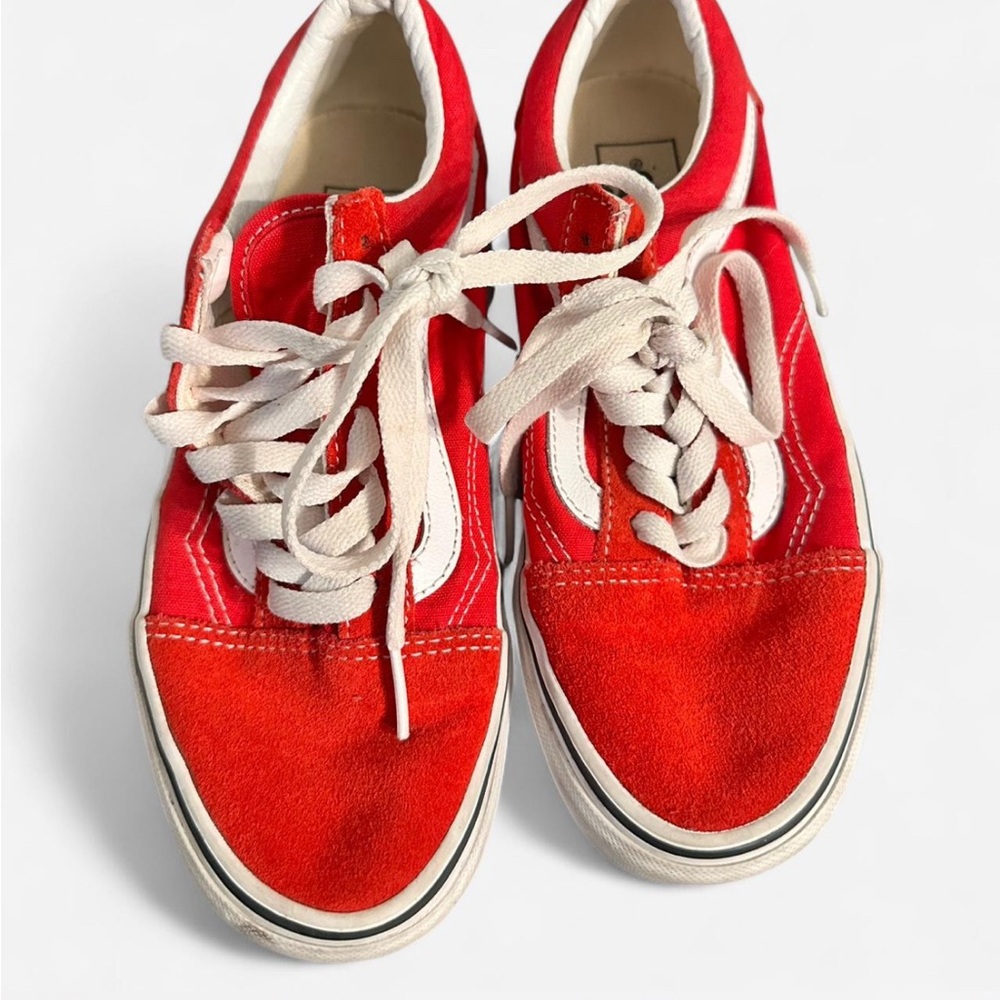 Vans Red and White Sneakers